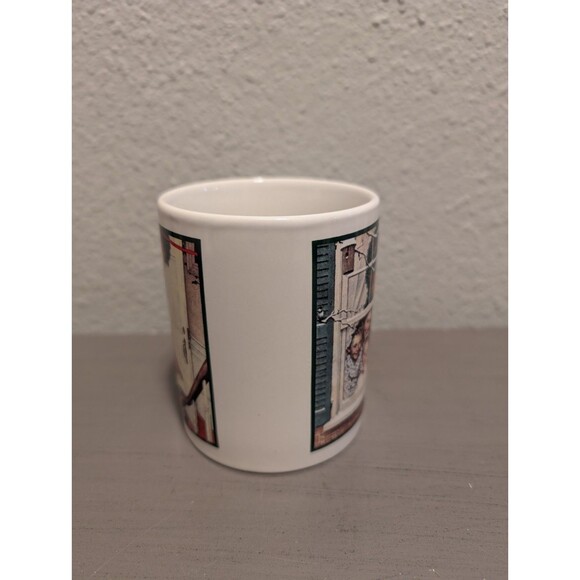 Norman Rockwell Designer Studio Christmas Mug Coffee Cup 1990s Window Scene - Picture 3 of 10